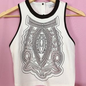 White with Black Detail Crop Top